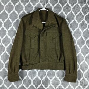 Vintage Military Wool Battle Dress Blouse Jacket Bond Clothes Shop Mens Size 6